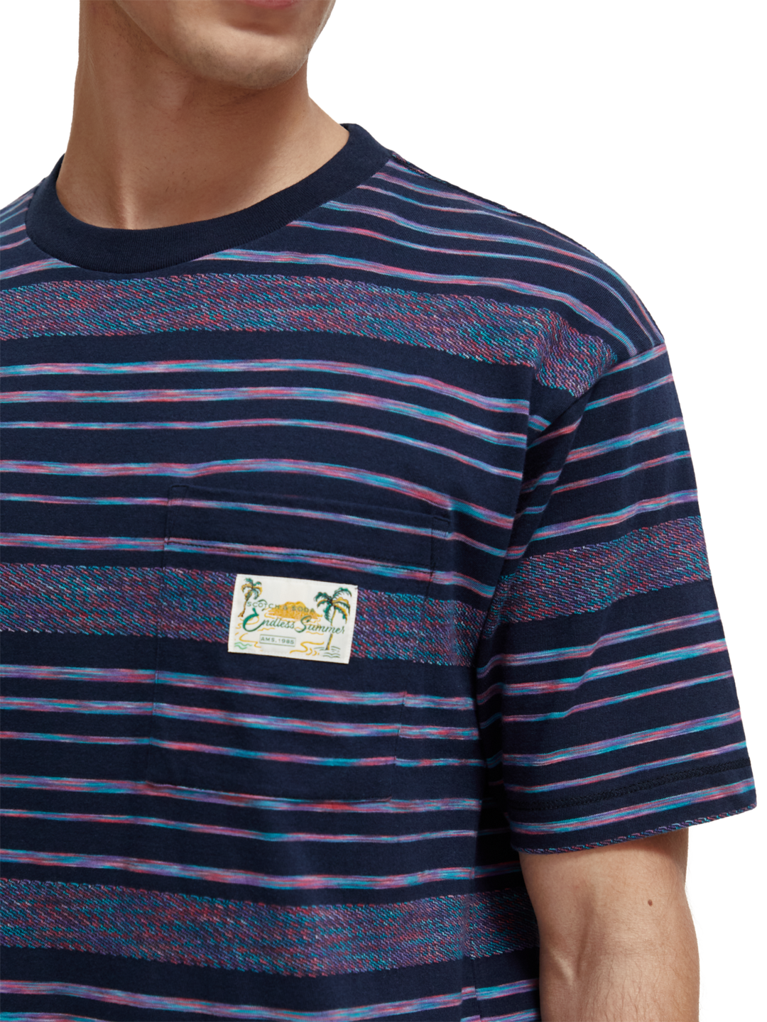 Jersey Structured Striped Tee in Multi Stripe | Buster McGee