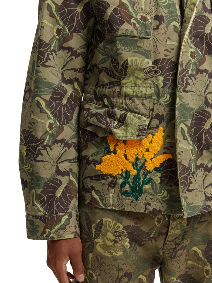 Printed Field Jacket in Army Flower Print | Buster McGee Daylesford