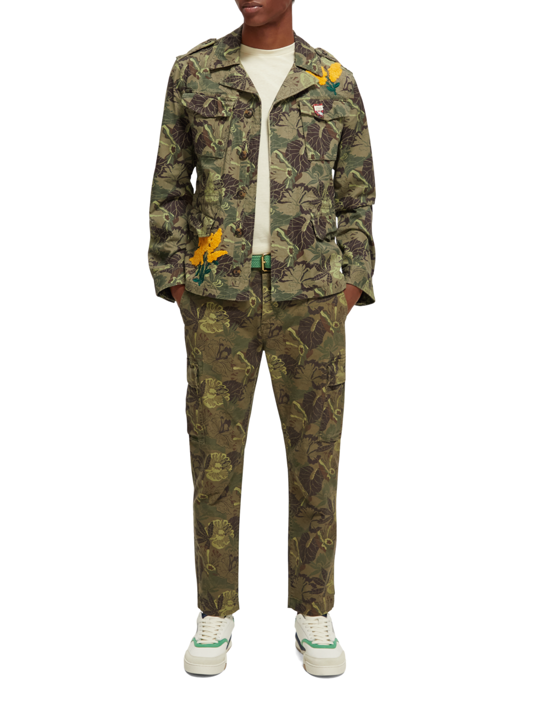 Printed Field Jacket in Army Flower Print | Buster McGee Daylesford