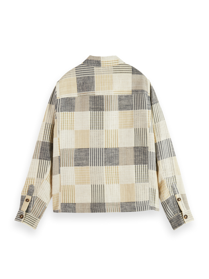 Jacquard Check Overshirt in Blue Check | Buster McGee Daylesford
