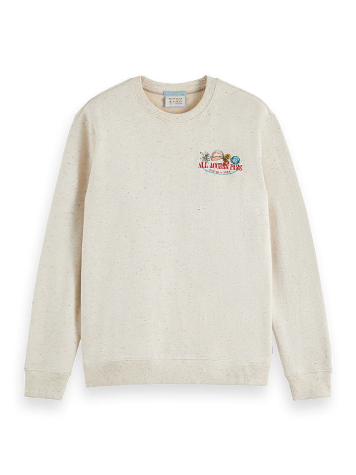 Embroidered Crewneck Sweatshirt in Off-White | Buster McGee