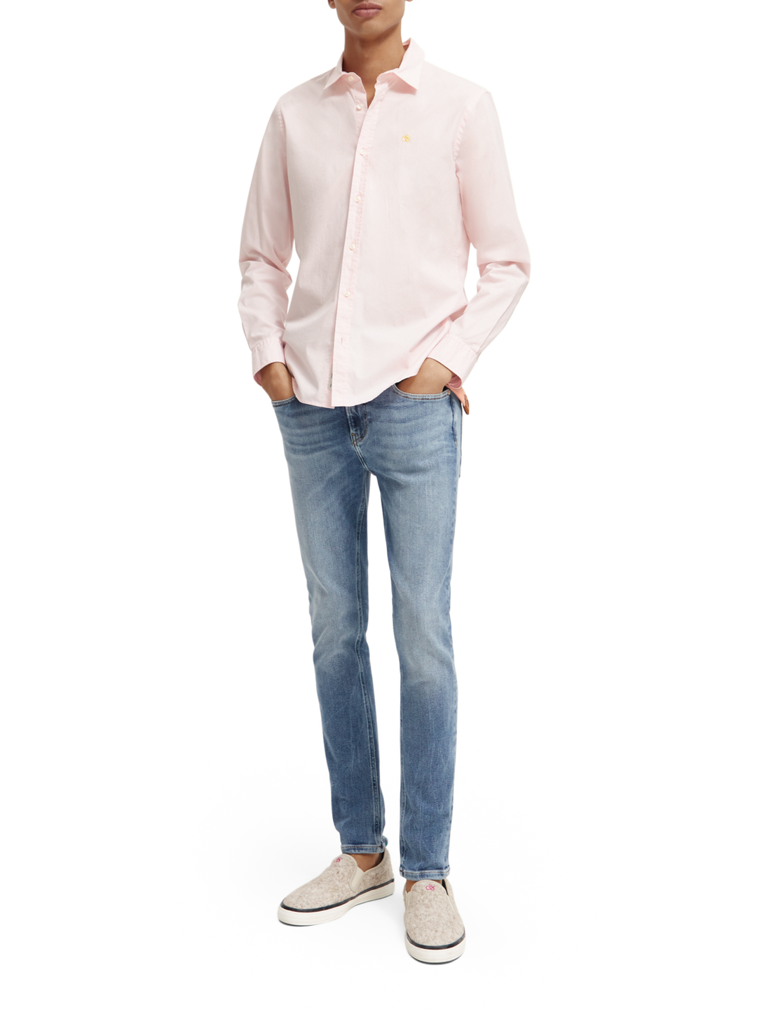 Essential Slim Fit Poplin Shirt in Pink Cloud | Buster McGee