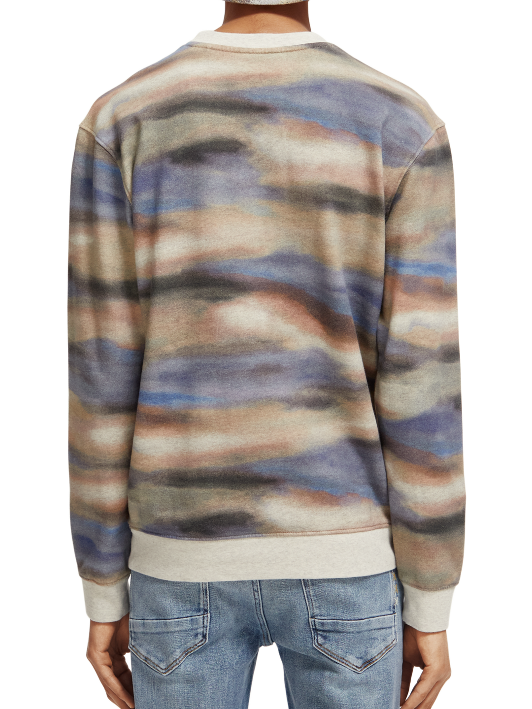 Blurred Landscape All-Over Printed Sweatshirt in Blue | Buster McGee