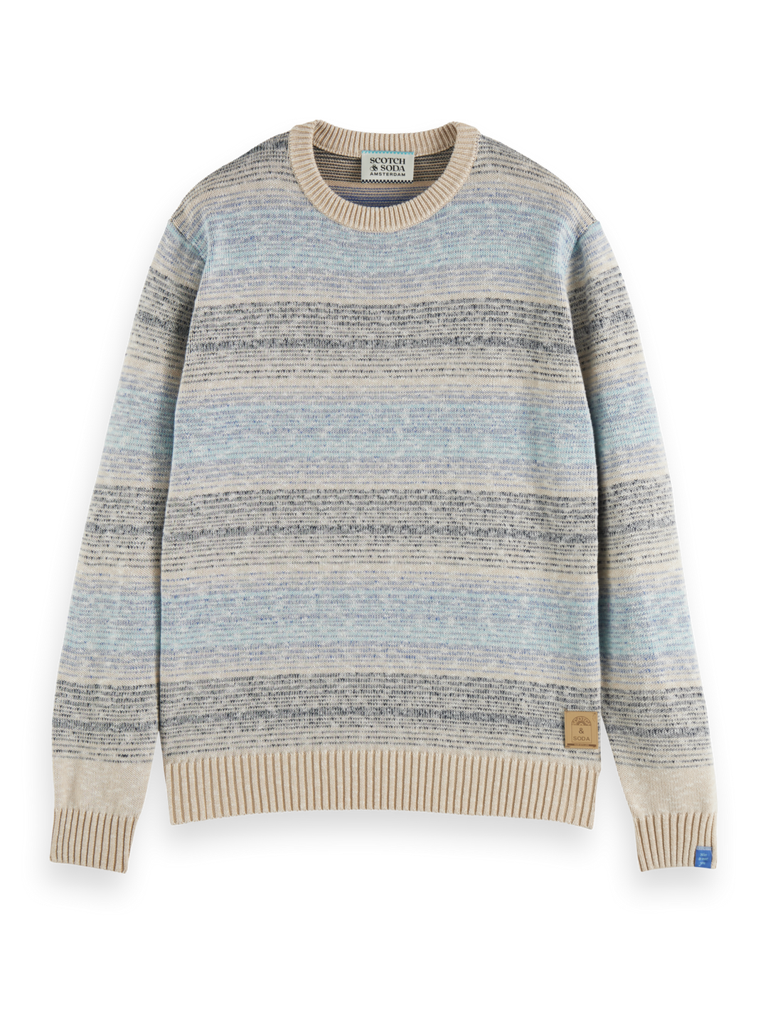 Gradient Stripe Crewneck Sweater in Blue Gradient | Buster McGee