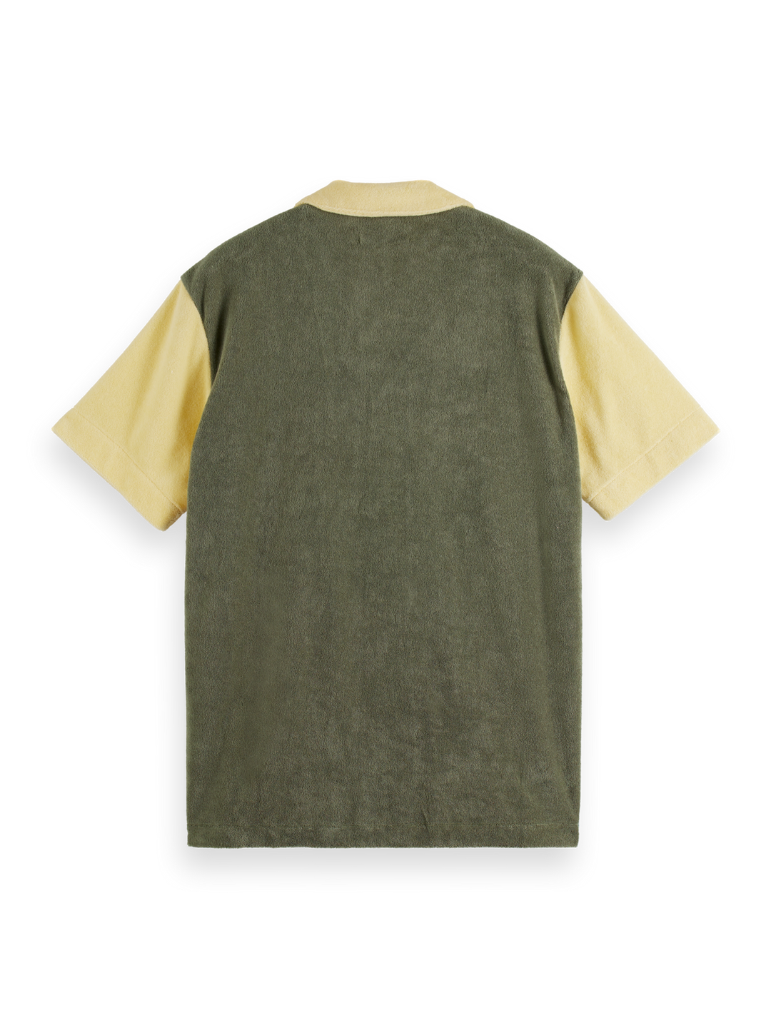 Toweling Shirt with Embroidery in Colourblock Green | Buster McGee