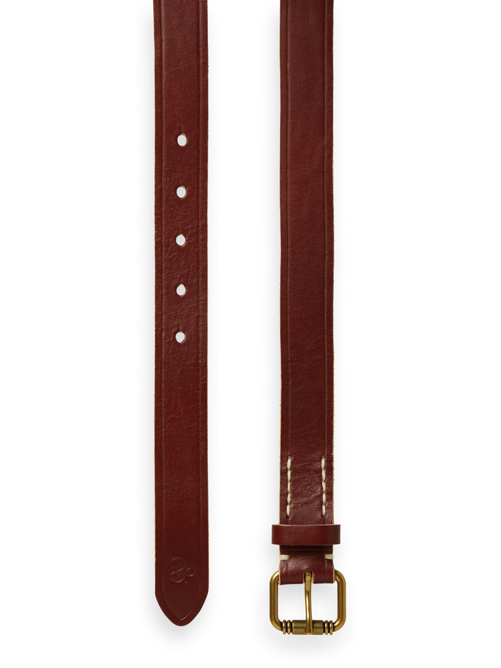 Leather Belt with Raw Edge in Garnet | Buster McGee