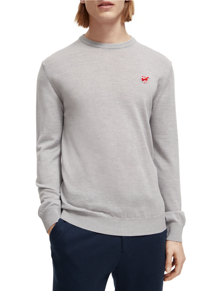 Free Spirit Peace Bird Crewneck Pullover Grey Melange | Buster McGee