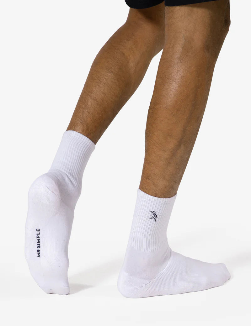 Mr Simple Mister Sock 3 Pack in White | Buster McGee