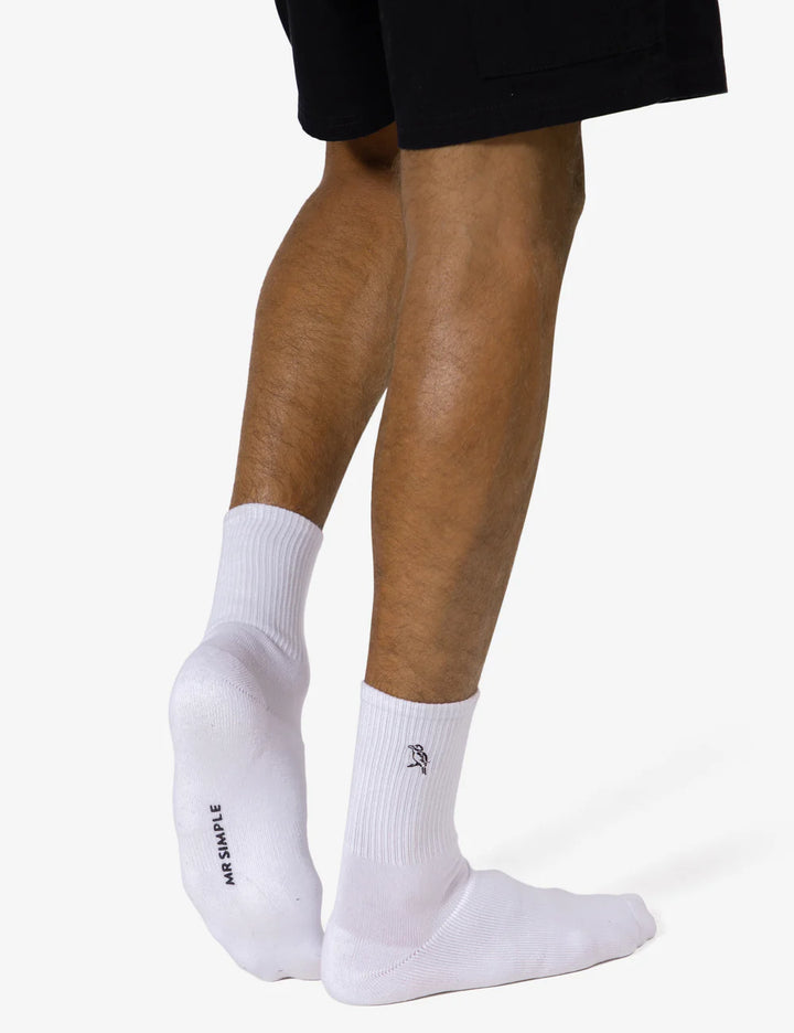 Mr Simple Mister Sock 3 Pack in White | Buster McGee