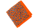 Monti Castello - Paisley Silk Pocket Square in Rust & Blue | Buster McGee