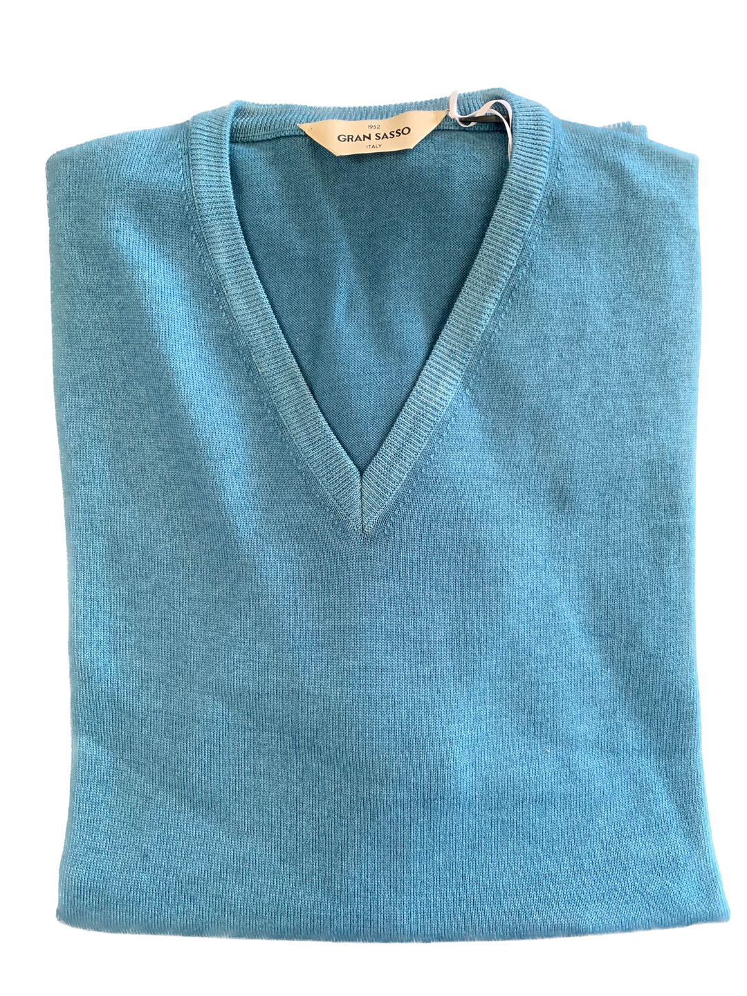 Gran Sasso - Vintage Merino V-Neck Knit in Turquoise | Buster McGee