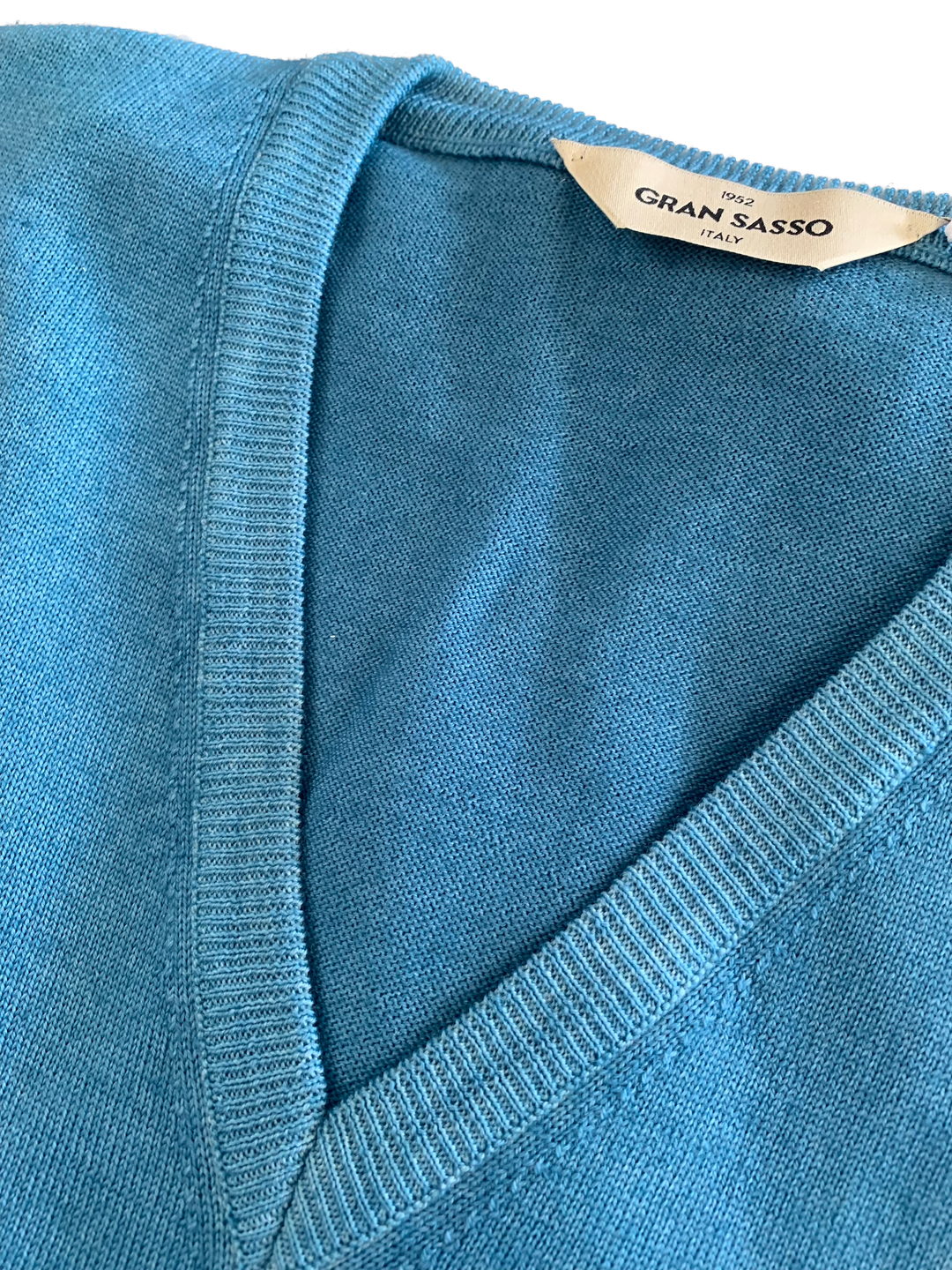 Gran Sasso - Vintage Merino V-Neck Knit in Turquoise | Buster McGee