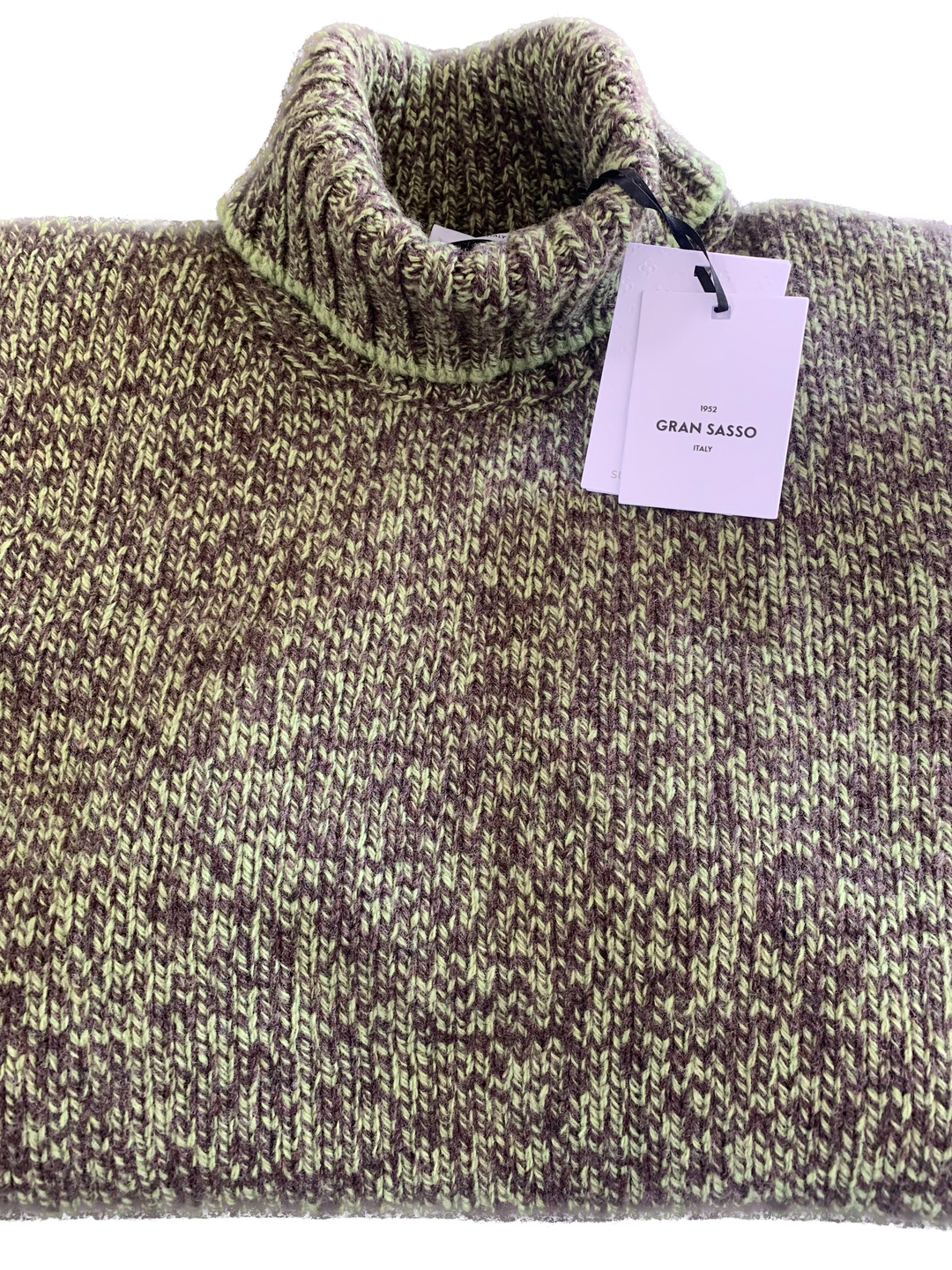 Gran Sasso - Turtleneck Lambswool Sweater in Lime Fleck | Buster McGee