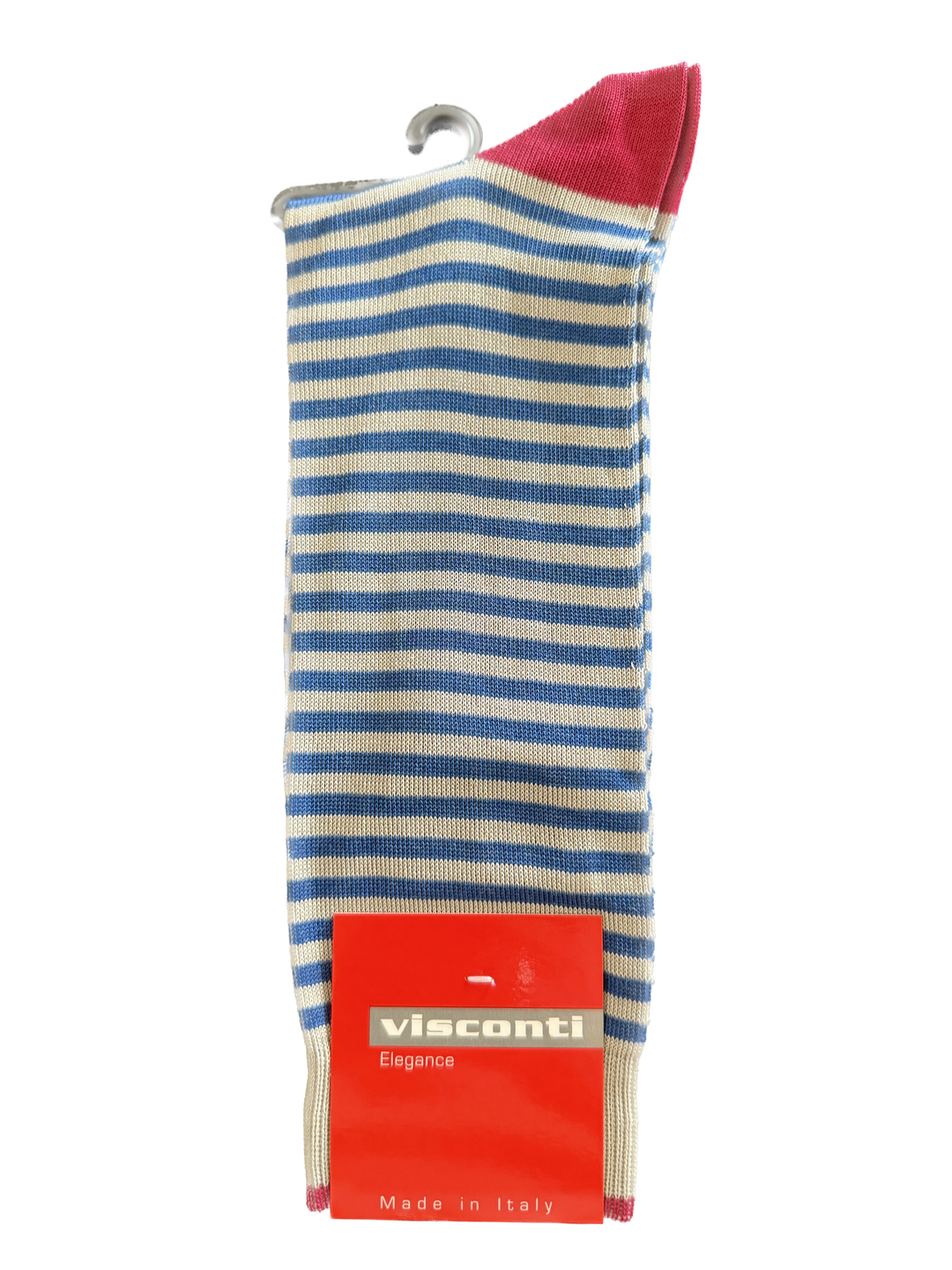 Visconti Mini Stripe Cotton Blend Socks in Granato | Buster McGee