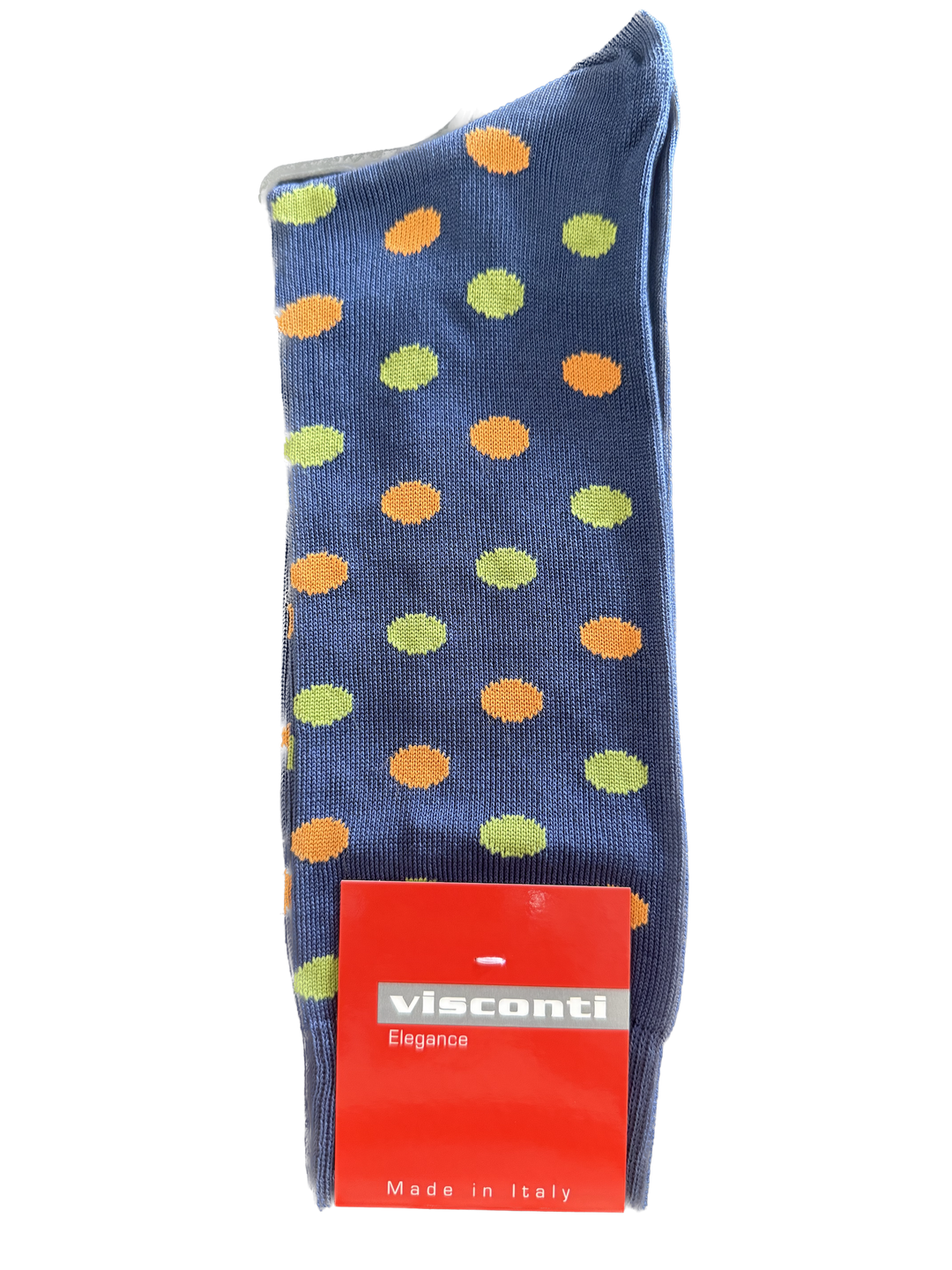 Visconti Spot Cotton Blend Socks in Navy | Buster McGee