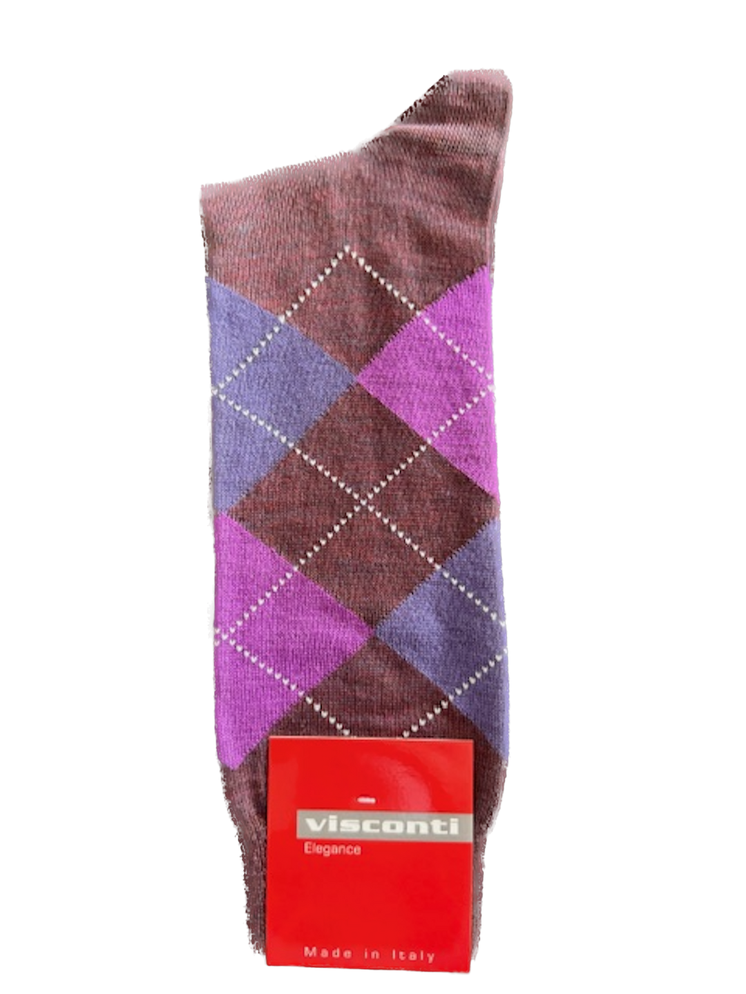 Visconti Argyle Wool Blend Socks in Prugna | Buster McGee