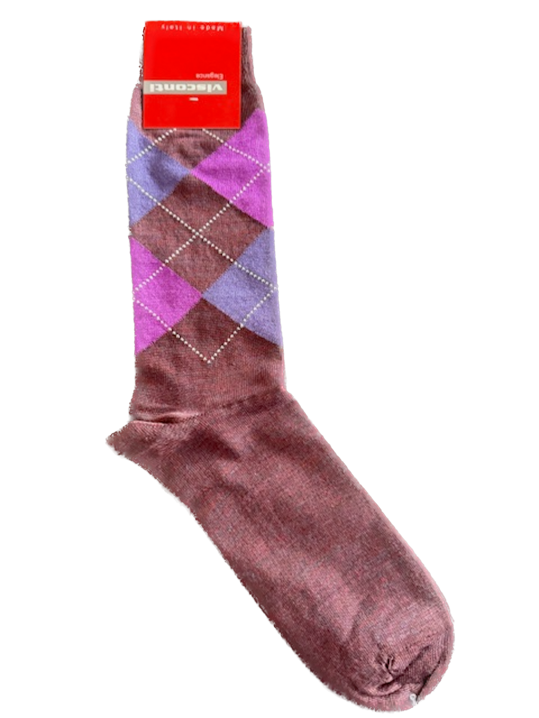 Visconti Argyle Wool Blend Socks in Prugna | Buster McGee
