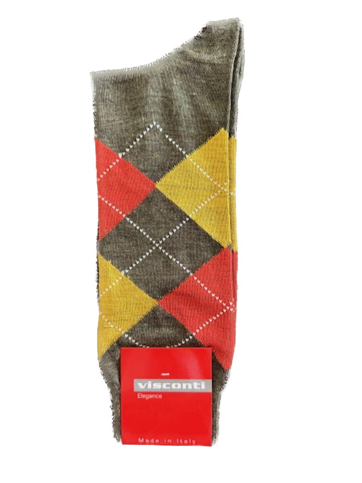 Visconti Argyle Wool Blend Socks in Sottobosco | Buster McGee