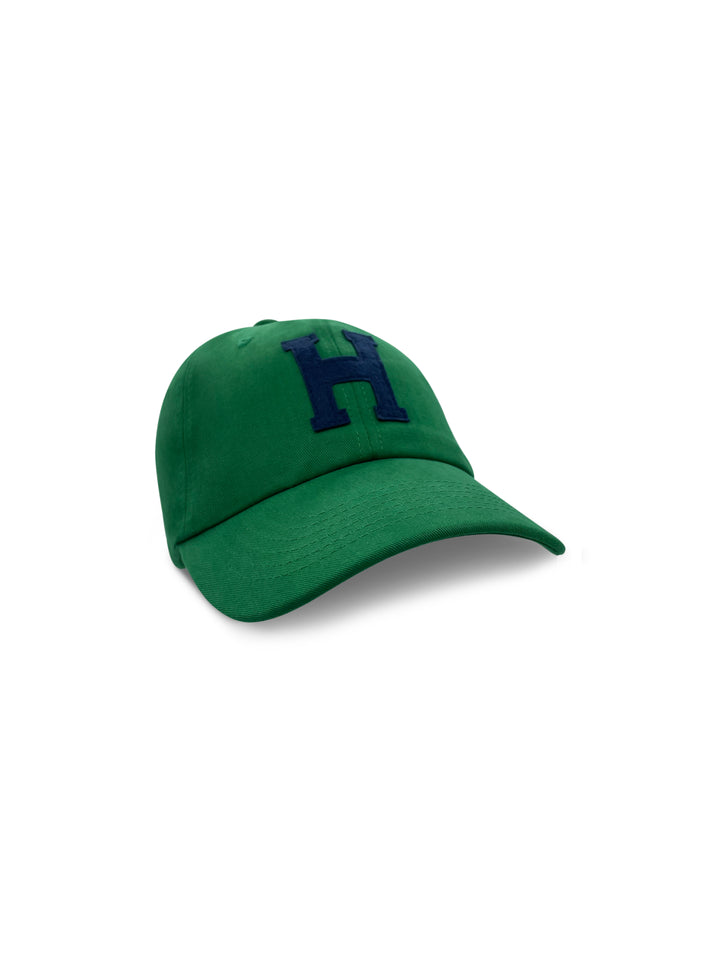 College Letter Cotton Cap in Green