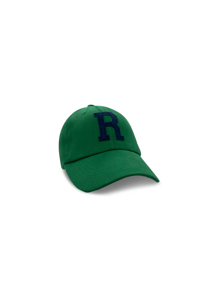 College Letter Cotton Cap in Green