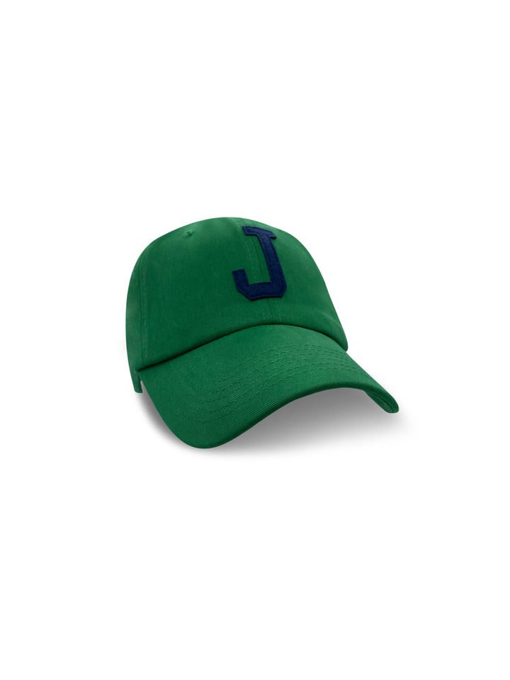 College Letter Cotton Cap in Green