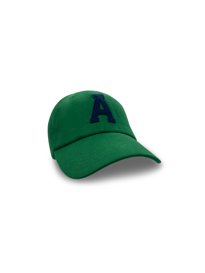 College Letter Cotton Cap in Green