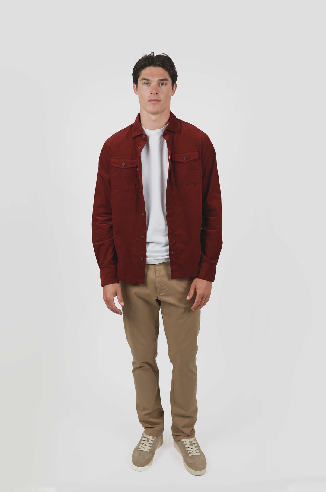 James Harper Corduroy Shirt in Burgundy | Buster McGee Daylesford