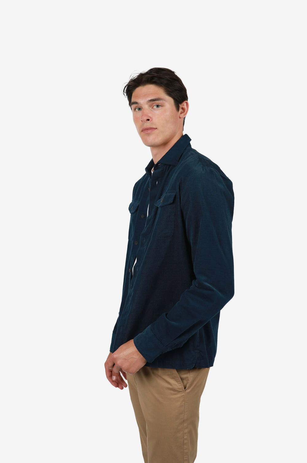 James Harper Corduroy Shirt in Teal | Buster McGee