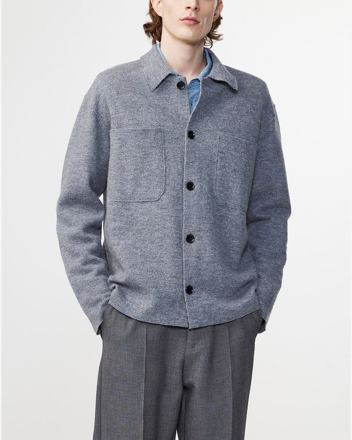 NN07 - Jonas 6398 Boiled Wool Shirt in Light Grey | Buster McGee