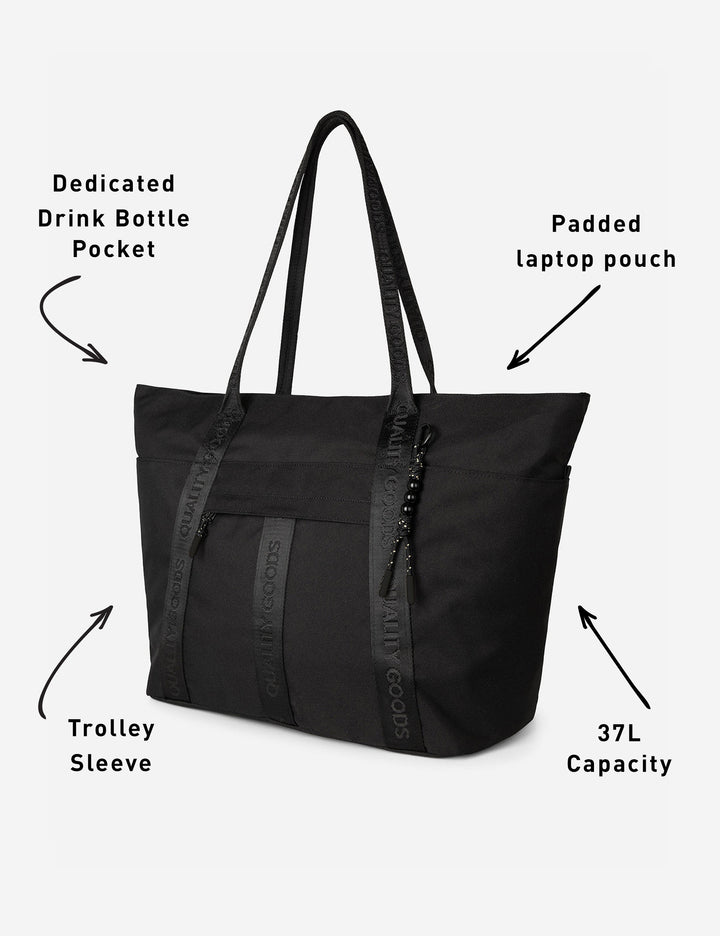 Mr Simple Jasper Tote Large in Black | Buster McGee