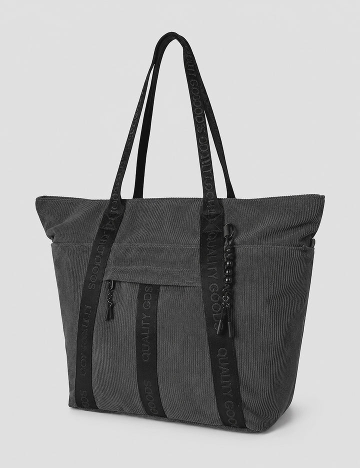 Mr Simple Jasper Tote Large in Charcoal Corduroy | Buster McGee