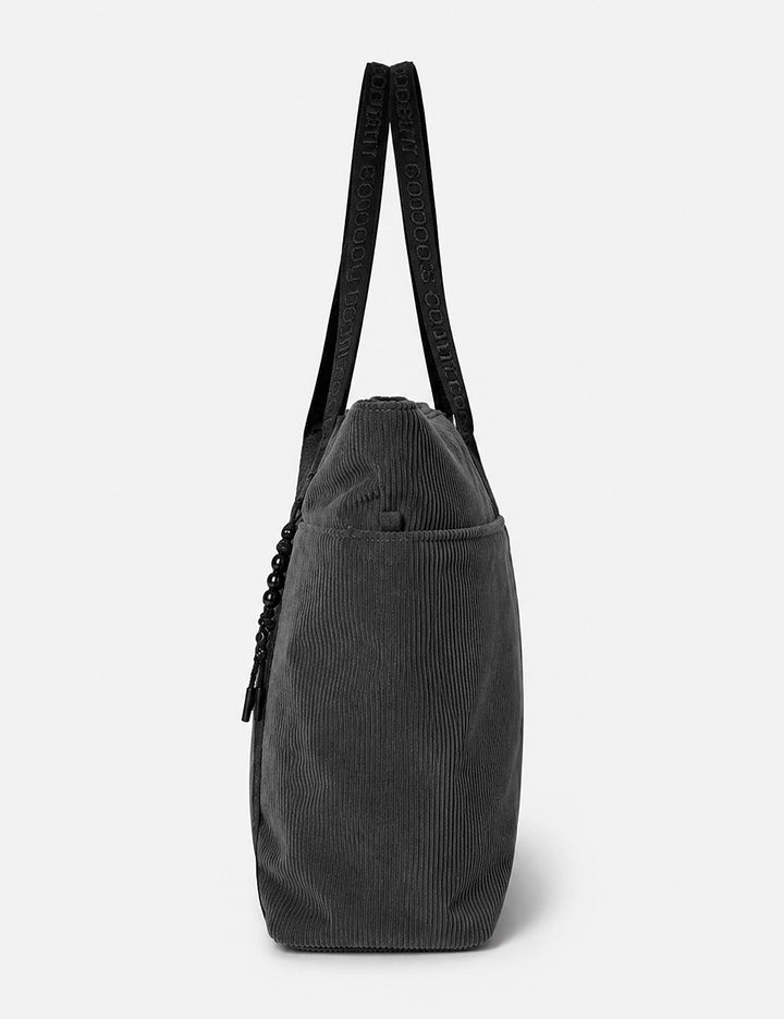 Mr Simple Jasper Tote Large in Charcoal Corduroy