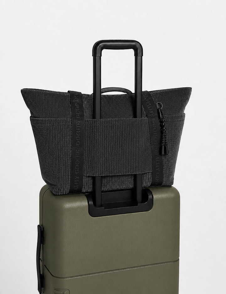 Mr Simple Jasper Tote Large in Charcoal Corduroy