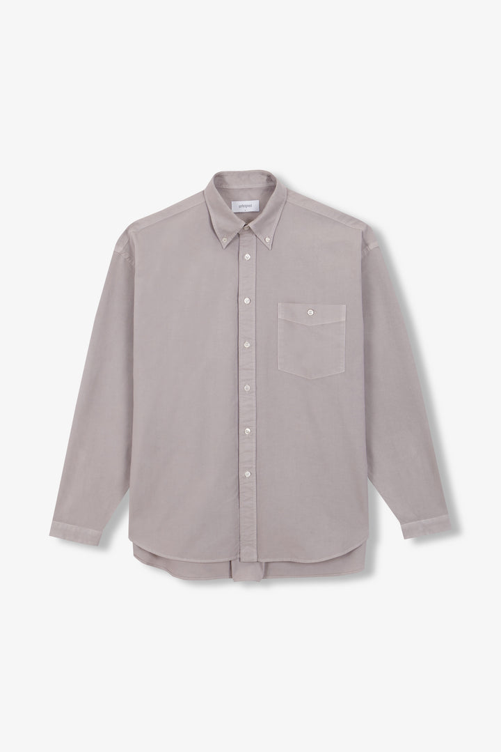 Unfeigned Long Sleeve Washed Oxford Shirt in Fog | Buster McGee