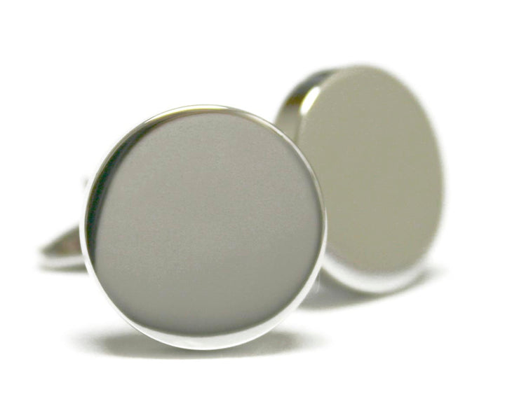 Fellini - Plain Silver Round Cufflinks | Buster McGee
