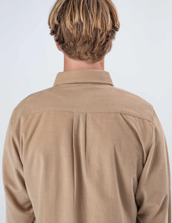 Mr Simple Sawyer Corduroy Long Sleeve Shirt in Stone | Buster McGee