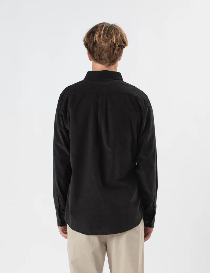 Mr Simple Sawyer Corduroy Long Sleeve Shirt in Black | Buster McGee