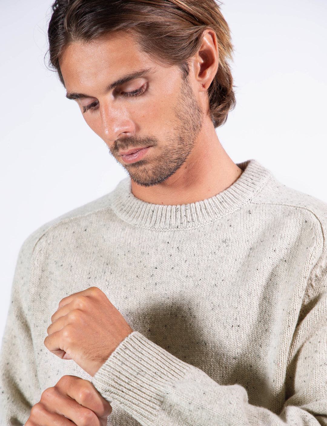 Mr Simple Fred Crewneck Knit in Oatmeal | Buster McGee Daylesford