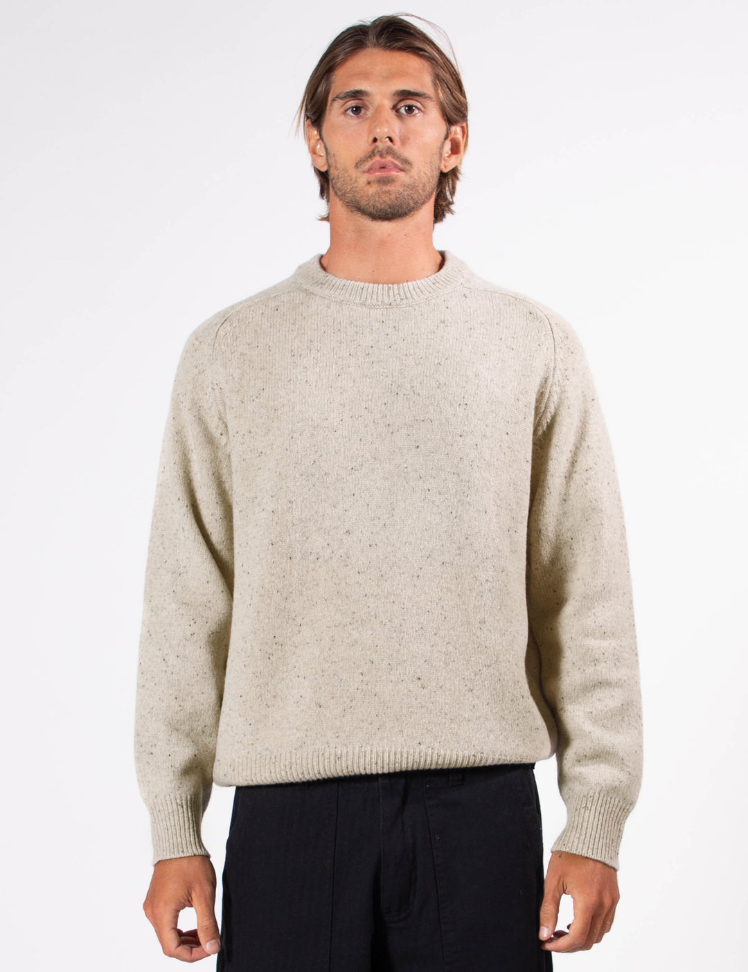 Mr Simple Fred Crewneck Knit in Oatmeal | Buster McGee Daylesford