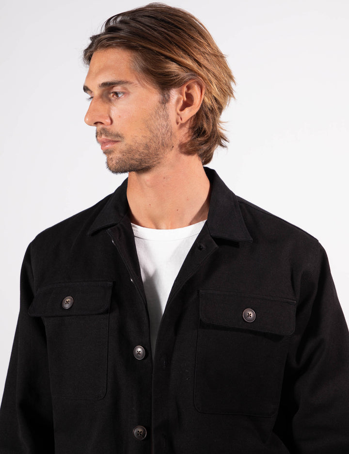 Mr Simple Stockyard Sherpa Jacket in Black | Buster McGee