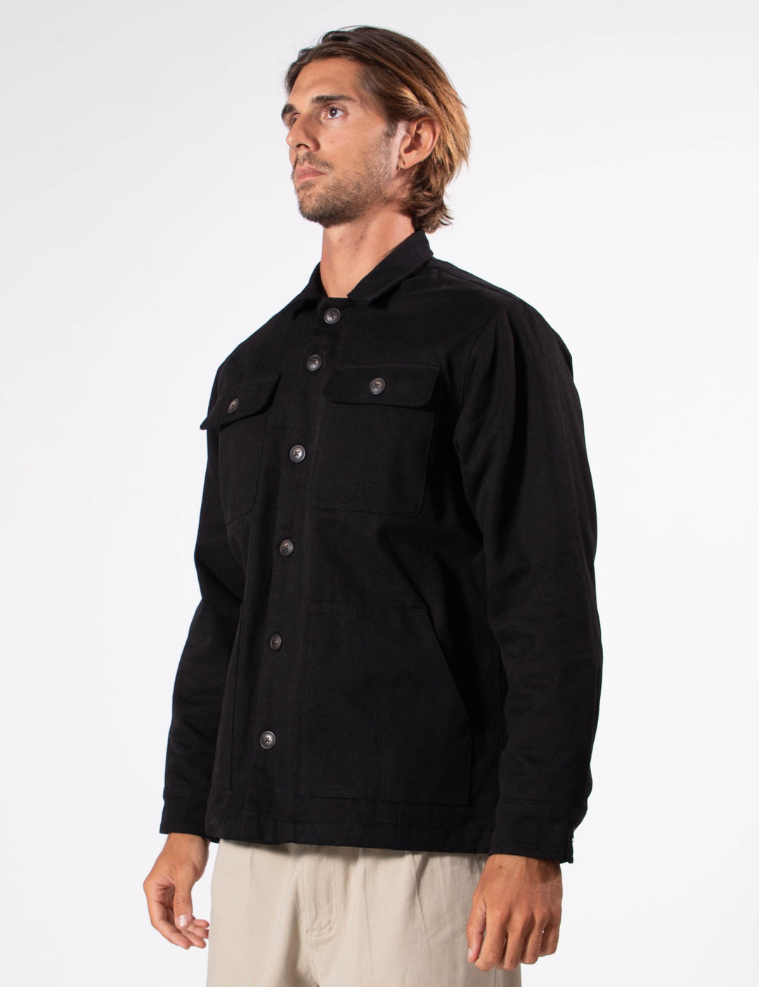 Mr Simple Stockyard Sherpa Jacket in Black | Buster McGee
