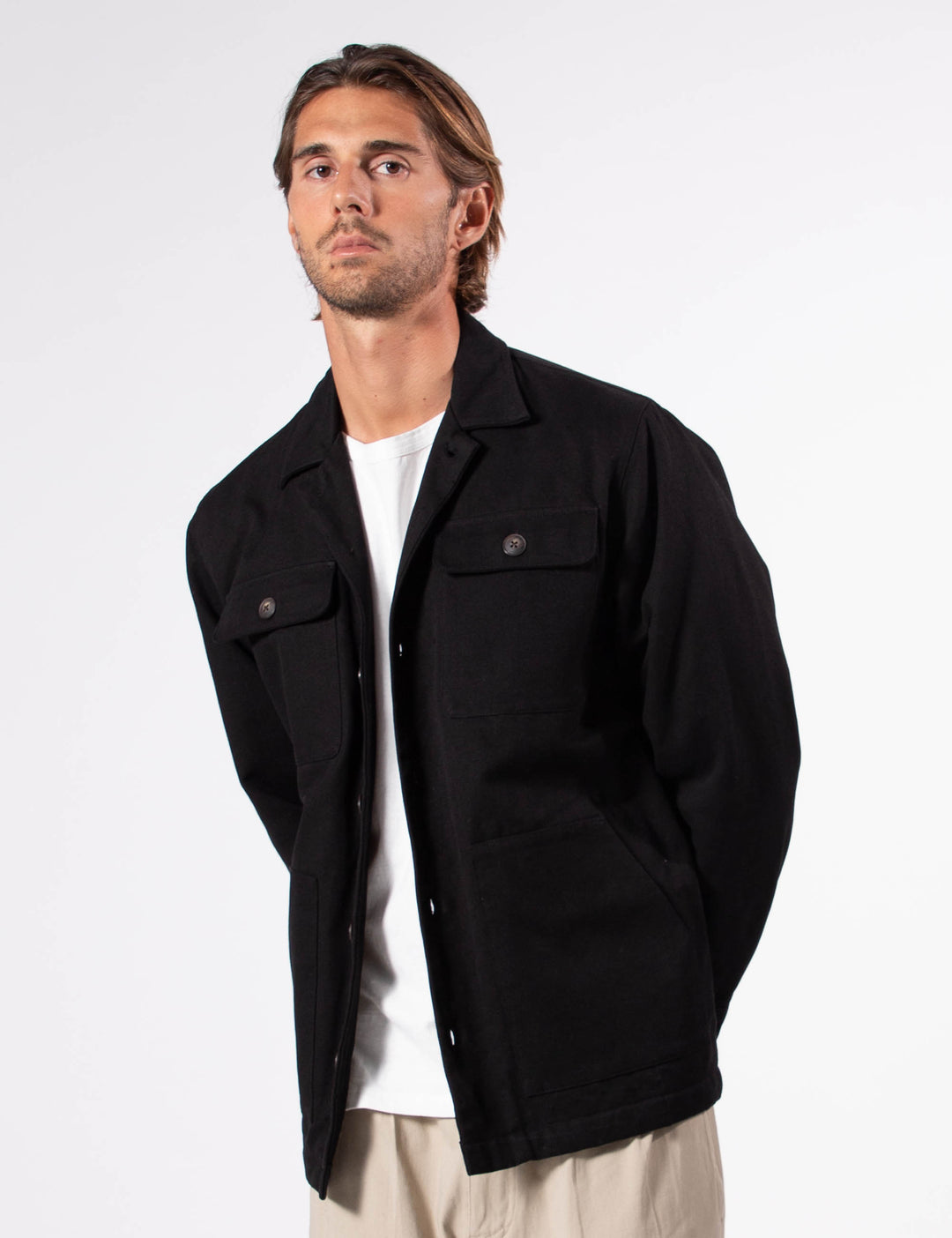 Mr Simple Stockyard Sherpa Jacket in Black | Buster McGee