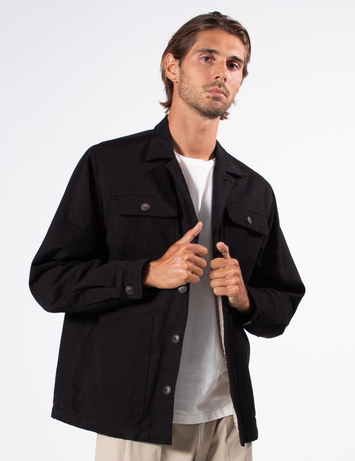 Mr Simple Stockyard Sherpa Jacket in Black | Buster McGee