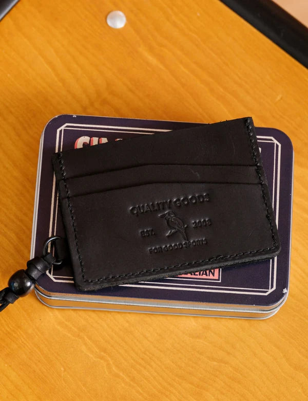 Mr Simple Marcus Card Holder in Vegtan Black Leather | Buster McGee