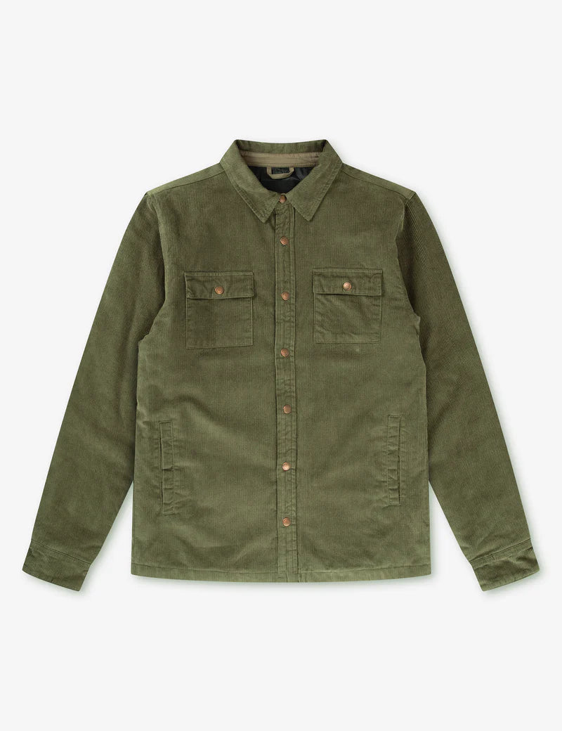 Mr Simple Quilted Cord Jacket in Army | Buster McGee Daylesford