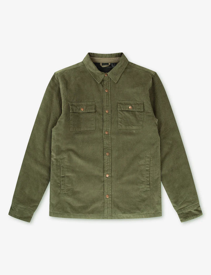 Mr Simple Quilted Cord Jacket in Army | Buster McGee Daylesford