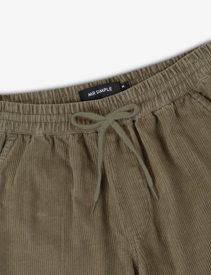 Mr Simple Burbank Elastic Cord Pant in Army | Buster McGee