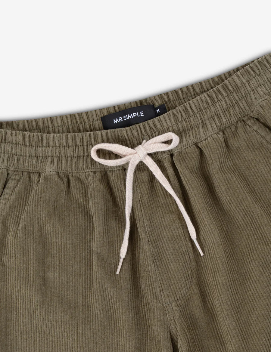 Mr Simple Burbank Elastic Cord Pant in Army | Buster McGee