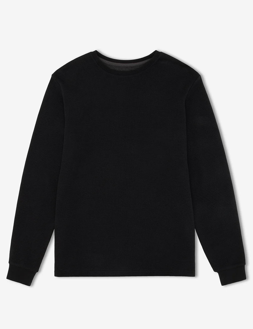 Mr Simple - Smith Long Sleeve Waffle Tee in Black | Buster McGee