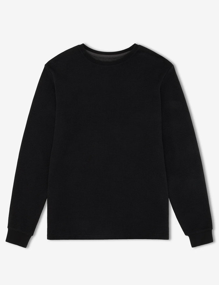 Mr Simple - Smith Long Sleeve Waffle Tee in Black | Buster McGee